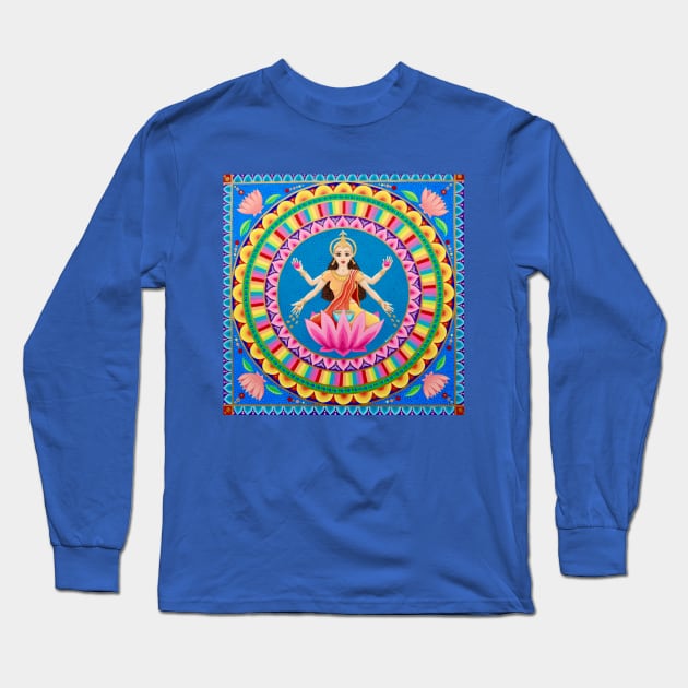 Goddess Lakshmi Long Sleeve T-Shirt by SoozieWray